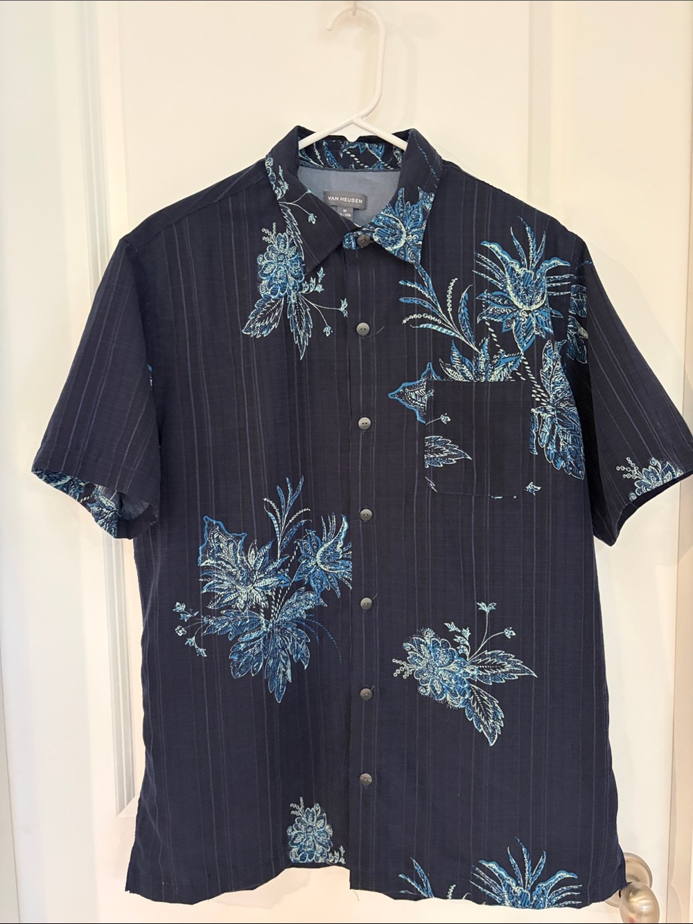 Van Heusen Dark Navy Floral Short-Sleeve Button-Down Shirt
